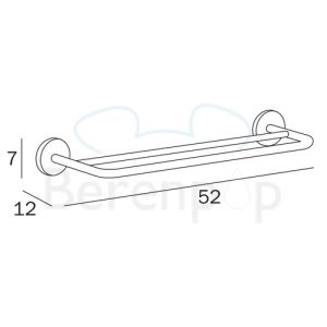 Inda Colorella A2391BCR double towel holder 52cm chrome