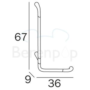 Inda Confort AH993BCR veiligheidssteun L-vorm links chroom