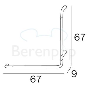 Inda Confort AH993CCR veiligheidssteun L-vorm rechts chroom