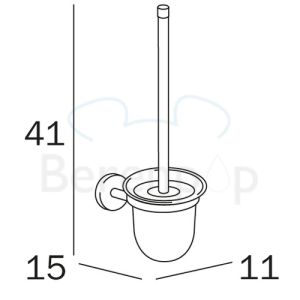 Inda Forum A36140CR21 Toilettenbürstenhalter satiniertes Glas/ Chrom