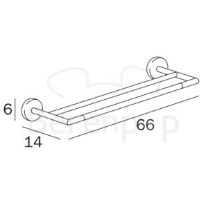 Inda Forum A3619CCR double towel holder 66cm chrome