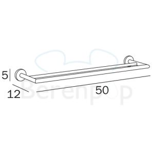 Inda Gealuna A1019BCR dubbele handdoekhouder 50cm chroom