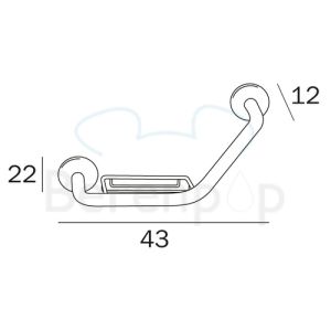Inda Gealuna - Forum A36920CR handgreep 45 graden met mandje chroom