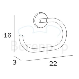 Inda Hotellerie A04160CR Handtuchring chrom