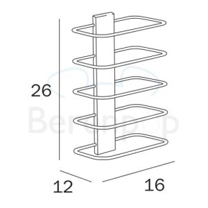 Inda Hotellerie A0467NCR handdoekhouder etagère chroom