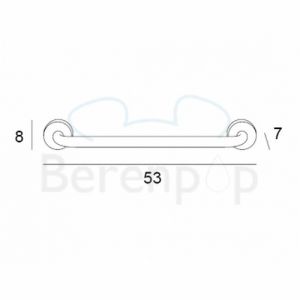 Inda Hotellerie A0490FCR handgreep 53cm chroom