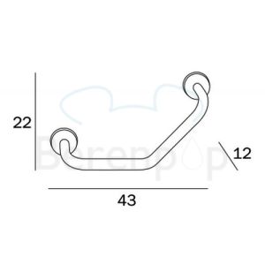 Inda Hotellerie A0491TCR handgreep 45 graden chroom