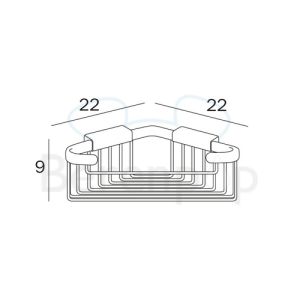 Inda Hotellerie AV031ACR corner soap basket chrome