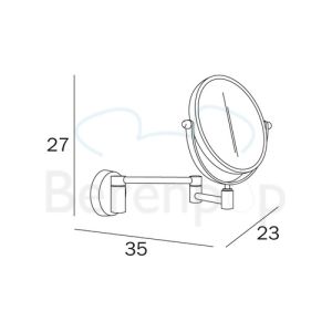 Inda Hotellerie AV058CCR Rasierspiegel wandmontiert Chrom