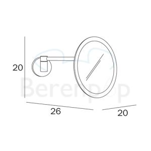 Inda Hotellerie AV058ECR Rasierspiegel wandmontiert Chrom