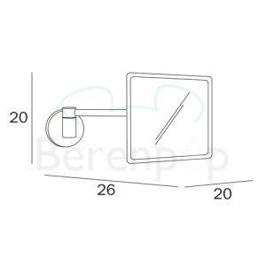 Inda Hotellerie AV058FCR Rasierspiegel wandmontiert Chrom