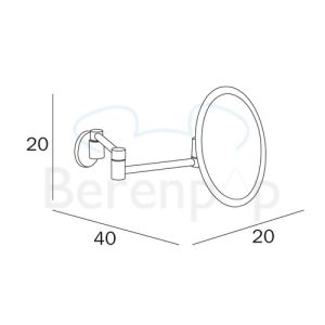 Inda Hotellerie AV058LCR Rasierspiegel wandmontiert Chrom