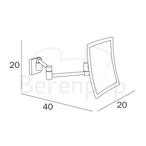 Inda Hotellerie AV058MCR Rasierspiegel wandmontiert Chrom