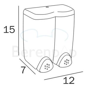 Inda Hotellerie AV112ACR zeepdispenser 2x0,26 liter chroom
