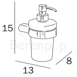 Inda Mito A20120CR21 zeepdispenser gesatineerd glas/ chroom