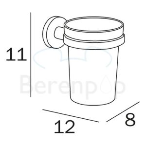 Inda One A2410ACR03 bekerhouder transparant helder glas/ chroom