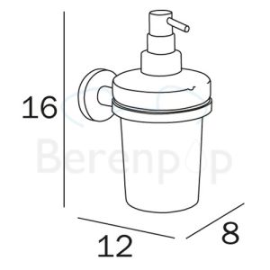 Inda One A24120CR03 zeepdispenser transparant helder glas/ chroom
