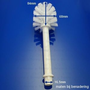 Inda RV0140001 borstelkop wit met halve steel voor toiletborstel