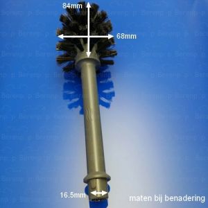Inda RV014B closetborstelkop antraciet met halve steel voor toiletborstel
