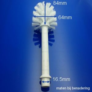 Inda RV114A002 borstelkop wit met halve steel voor toiletborstel