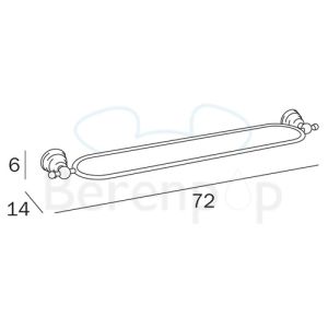 Inda Raffaella A32080CR21 planchet 720mm gesatineerd glas/ chroom