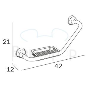 Inda Raffaella A32920DR handgreep 45 graden met mandje goud