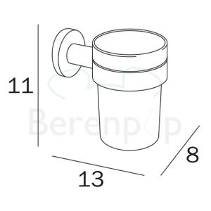 Inda Touch A46100CR21 cup holder satinized glass/ chrome