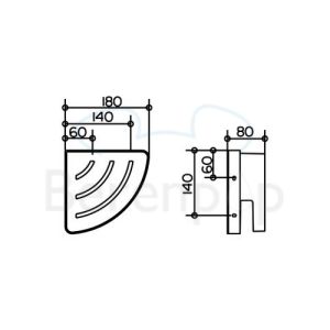 Keuco Moll 12757010001 corner shower basket chrome/ anthracite