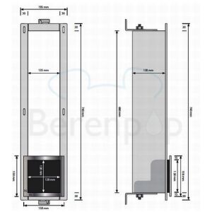 Looox Closed CL1 spare roll holder for 6 rolls recessed stainless steel