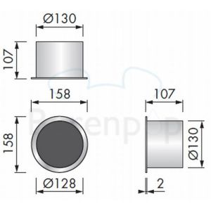 Looox Closed CL3 spare roll holder for 1 roll recessed stainless steel