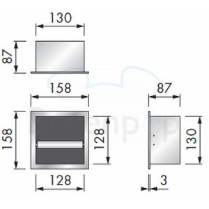 Looox Geschlossen CL4 Toilettenpapierhalter Unterputz-Edelstahl