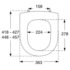 Pressalit Projecta D 879011-DC7999 WC-Sitze ohne Deckel weiß polygiene