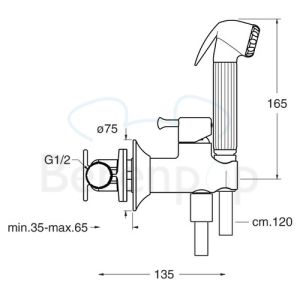 Raminex WC-Reinigungsbrausenset Tuka Tuka PD 677 51 WC-Reinigungsbrausenset mit Schlauch und Mischbatterie Chrom