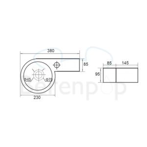 San4U 2503710 Step (right) fountain 38x23x9.5cm ceramic white