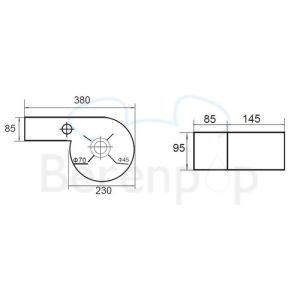 San4U 2504710 Step (left) fountain 38x23x9.5cm ceramic white
