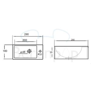 San4U 2508057 Wonder (right) fountain 29x18x9.5cm ceramic white