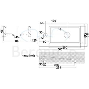 San4U 2514610 Mini-Block (left) fountain 36x18x9cm ceramic white