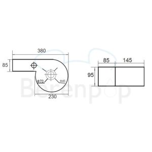 San4U 2516035 One Pack Step (links) fonteinset wit keramiek/ chroom