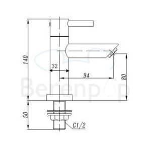 San4U 2564290 Aquador basin tap upright nickel stainless steel look