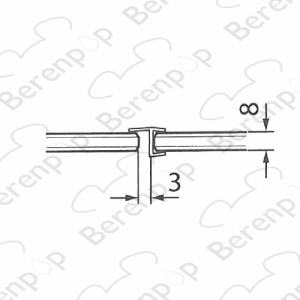 Villeroy en Boch Subway PGR60458500009 H-Profil klein, 200cm, 8mm