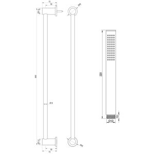 Brauer Carving 5-NG-085-1 surface-mounted bath shower thermostatic valve SET 01 stainless steel brushed PVD