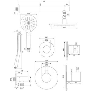 Brauer Edition 5-CE-028 thermostatische Unterputz-Regenbrause SET 07 chrom