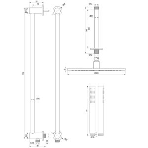 Brauer Edition 5-CE-035 thermostatische Unterputz-Regenbrause SET 18 chrom