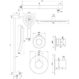 Brauer Edition 5-CE-038 thermostatische Unterputz-Regenbrause SET 20 chrom