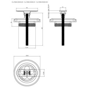 Clou CL1060300020 Ablaufstopfen und Siphonanschluss für (New) Flush und First Handwaschbecken, mattweiß