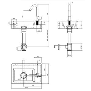 Clou InBe IB0303098 InBe set 2, fonteinset wit keramiek/ chroom