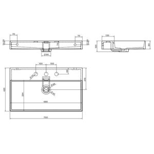 Clou New Wash Me CL0230432 sink 70x42cm matte black ceramic
