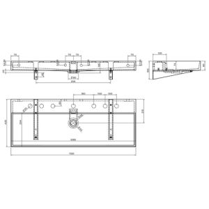 Clou New Wash Me CL0230438 sink 110x42cm matte black ceramic