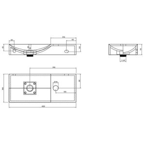 Clou Vale CL030316201R fountain 45x19cm with tap hole right glossy white ceramic