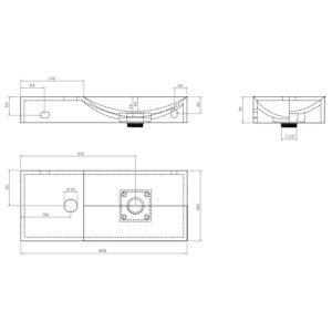 Clou Vale CL033016201L fontein 45x19cm met kraangat links mat zwart keramiek